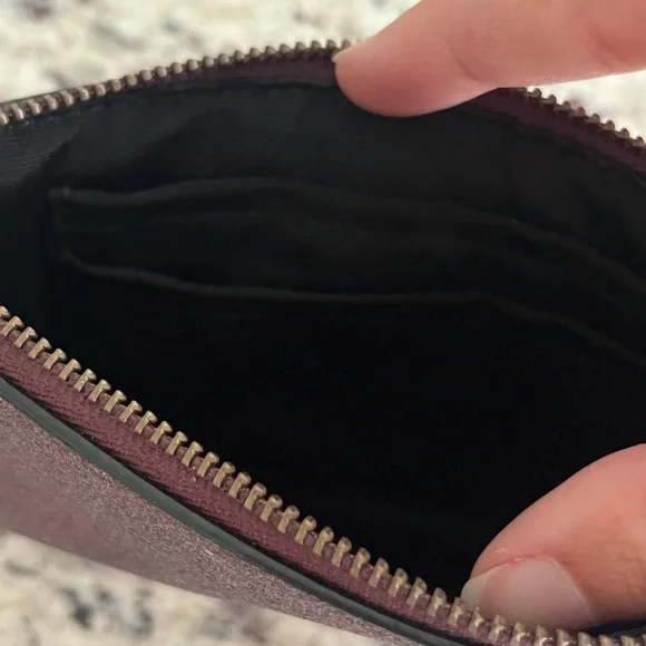 Metallic Cherry Coach Wristlet Wallet with Logo Bag Chain Strap - Picture 5 of 9